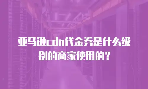 亚马逊cdn代金券是什么级别的商家使用的？