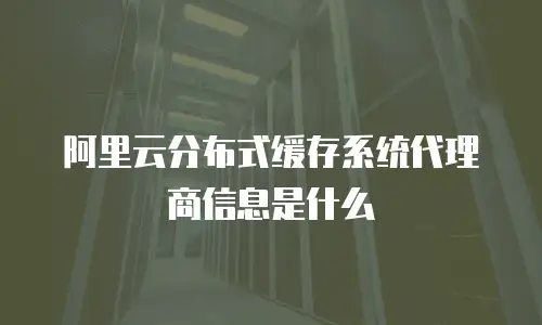 阿里云分布式缓存系统代理商信息是什么