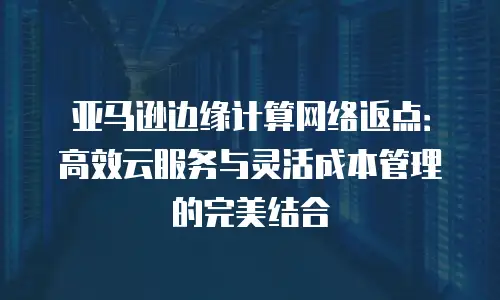 亚马逊边缘计算网络返点：高效云服务与灵活成本管理的完美结合