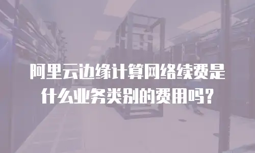 阿里云边缘计算网络续费是什么业务类别的费用吗？