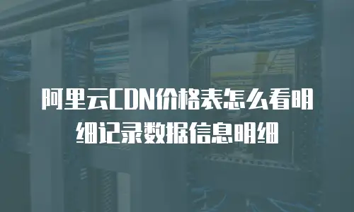 阿里云CDN价格表怎么看明细记录数据信息明细