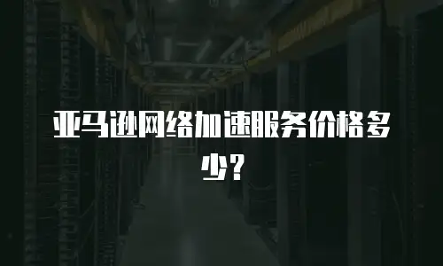 亚马逊网络加速服务价格多少？