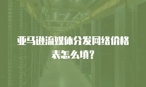 亚马逊流媒体分发网络价格表怎么填？