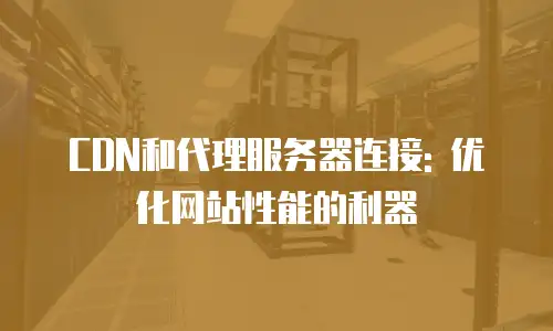 CDN和代理服务器连接: 优化网站性能的利器