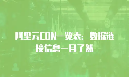 阿里云CDN一览表：数据链接信息一目了然