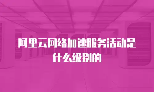 阿里云网络加速服务活动是什么级别的