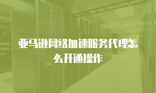 亚马逊网络加速服务代理怎么开通操作