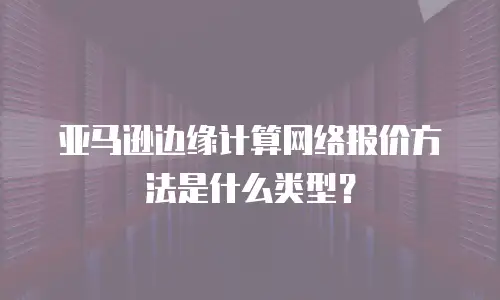 亚马逊边缘计算网络报价方法是什么类型？