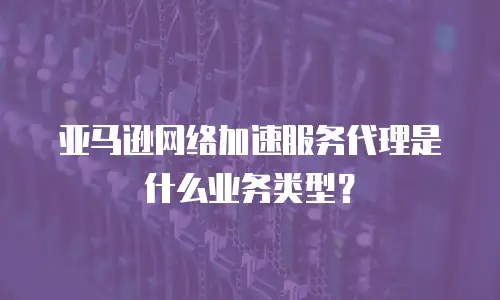 亚马逊网络加速服务代理是什么业务类型？