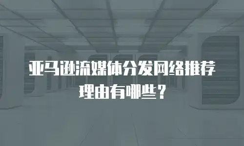 亚马逊流媒体分发网络推荐理由有哪些？