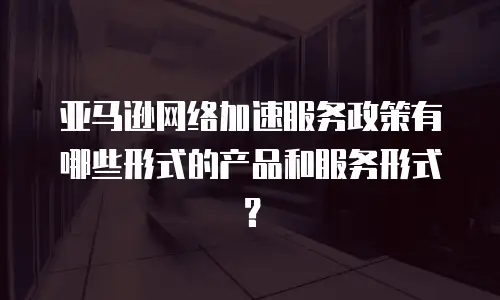 亚马逊网络加速服务政策有哪些形式的产品和服务形式？