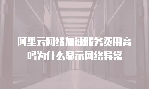 阿里云网络加速服务费用高吗为什么显示网络异常