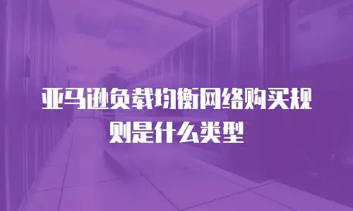 亚马逊负载均衡网络购买规则是什么类型