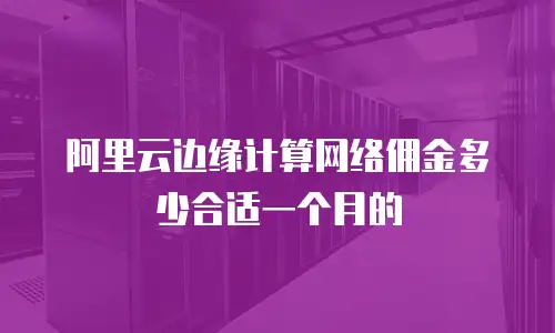 阿里云边缘计算网络佣金多少合适一个月的