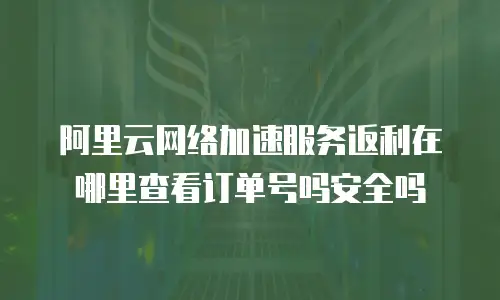 阿里云网络加速服务返利在哪里查看订单号吗安全吗