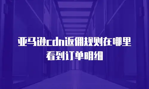 亚马逊cdn返佣规则在哪里看到订单明细