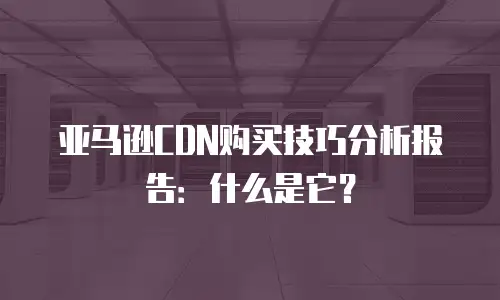 亚马逊CDN购买技巧分析报告：什么是它？