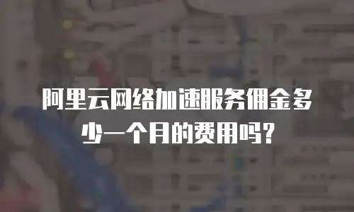 阿里云网络加速服务佣金多少一个月的费用吗？
