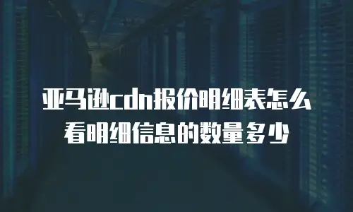 亚马逊cdn报价明细表怎么看明细信息的数量多少