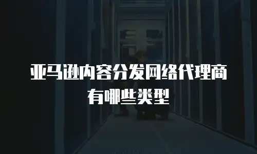 亚马逊内容分发网络代理商有哪些类型