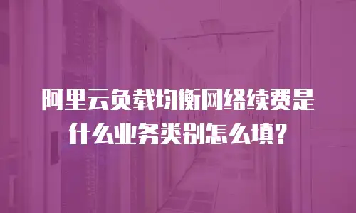 阿里云负载均衡网络续费是什么业务类别怎么填？
