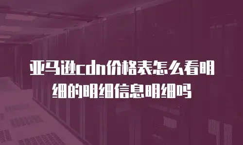 亚马逊cdn价格表怎么看明细的明细信息明细吗