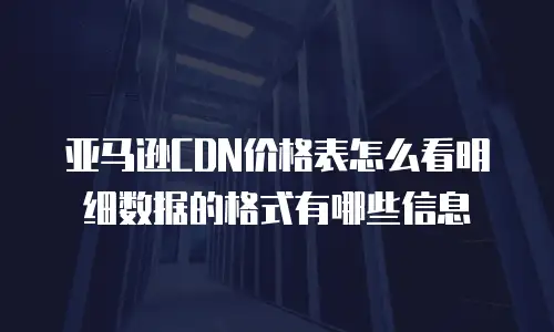 亚马逊CDN价格表怎么看明细数据的格式有哪些信息