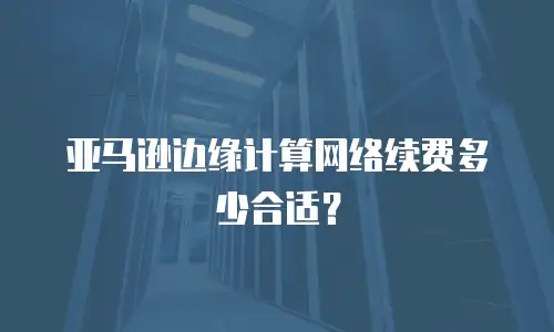  亚马逊边缘计算网络续费多少合适？