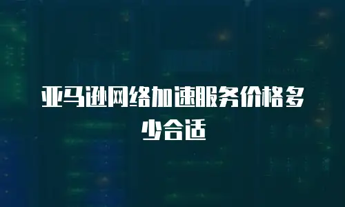 亚马逊网络加速服务价格多少合适