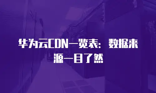 华为云CDN一览表：数据来源一目了然