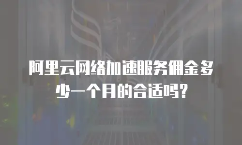 阿里云网络加速服务佣金多少一个月的合适吗？