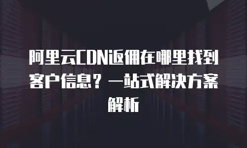 阿里云CDN返佣在哪里找到客户信息？一站式解决方案解析