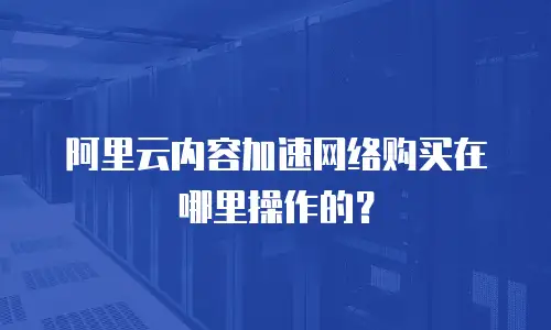 阿里云内容加速网络购买在哪里操作的？