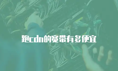 跑cdn的宽带有多便宜