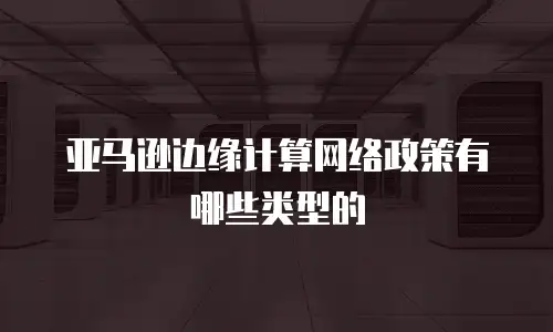 亚马逊边缘计算网络政策有哪些类型的
