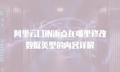 阿里云CDN返点在哪里修改数据类型的内容详解