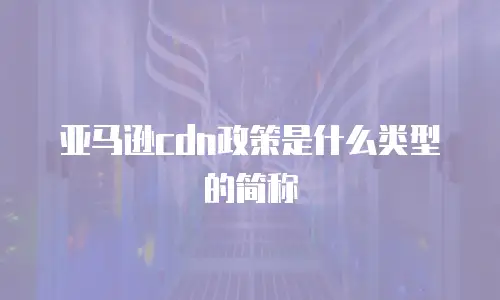 亚马逊cdn政策是什么类型的简称