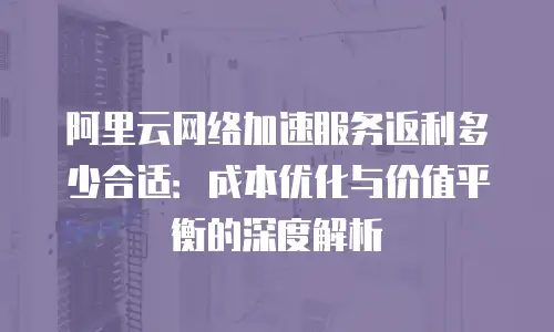 阿里云网络加速服务返利多少合适：成本优化与价值平衡的深度解析