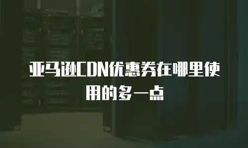 亚马逊CDN优惠券在哪里使用的多一点