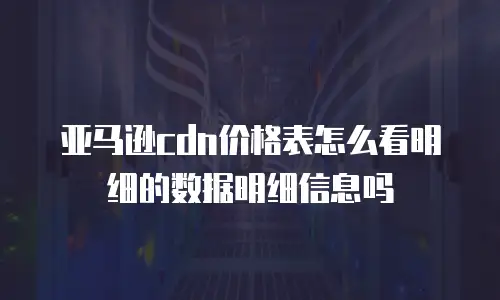 亚马逊cdn价格表怎么看明细的数据明细信息吗
