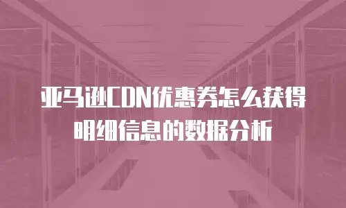 亚马逊CDN优惠券怎么获得明细信息的数据分析