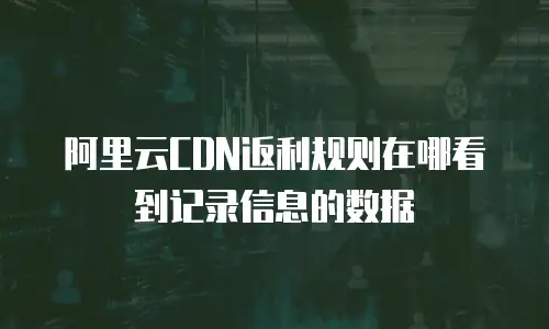 阿里云CDN返利规则在哪看到记录信息的数据