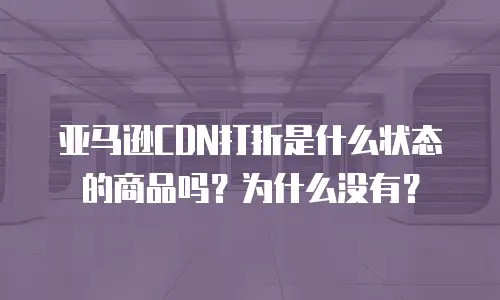 亚马逊CDN打折是什么状态的商品吗？为什么没有？