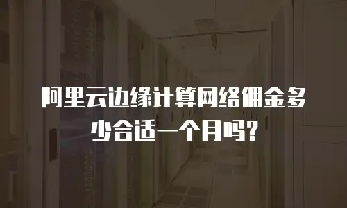 阿里云边缘计算网络佣金多少合适一个月吗？