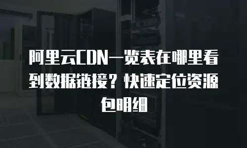 阿里云CDN一览表在哪里看到数据链接？快速定位资源包明细