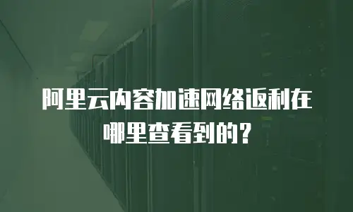 阿里云内容加速网络返利在哪里查看到的？