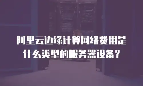 阿里云边缘计算网络费用是什么类型的服务器设备？