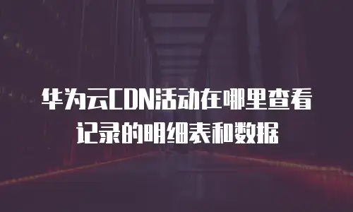华为云CDN活动在哪里查看记录的明细表和数据