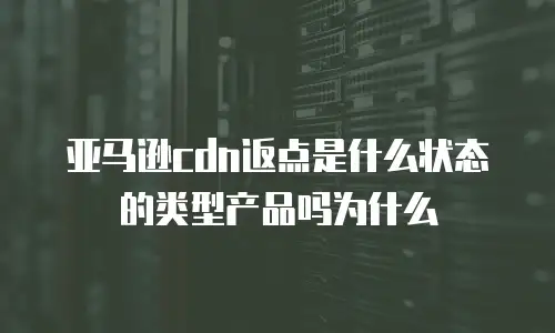 亚马逊cdn返点是什么状态的类型产品吗为什么