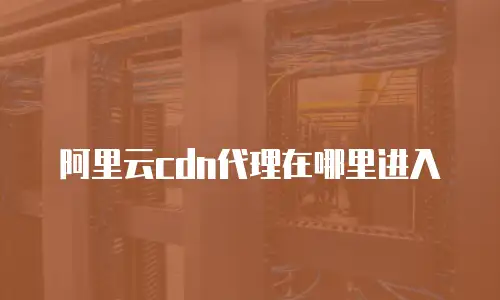 阿里云cdn代理在哪里进入